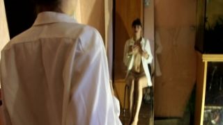 Naughty stepsister masturbates in front of a mirror